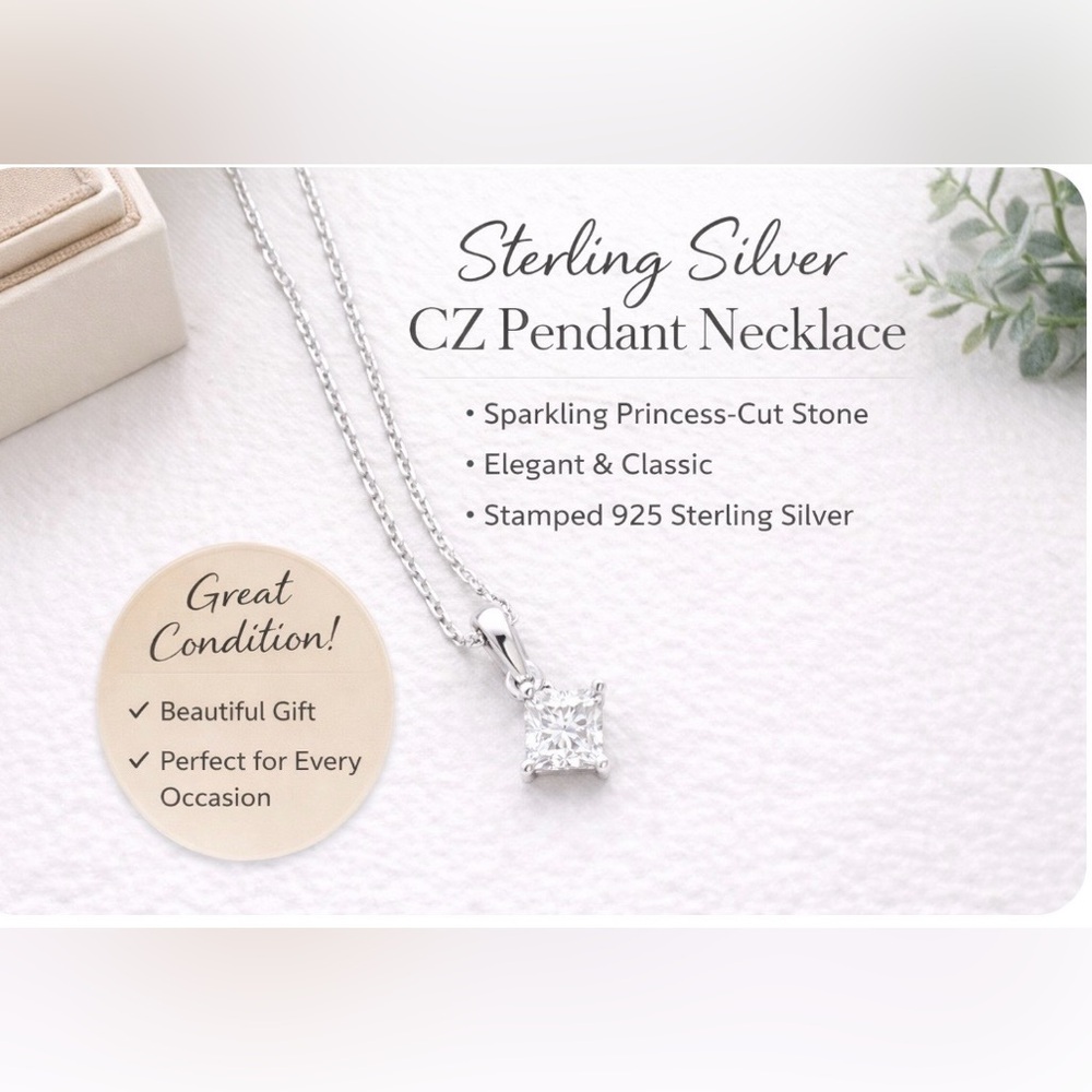 Elegant 1/10ct  Silver Pendant Necklace